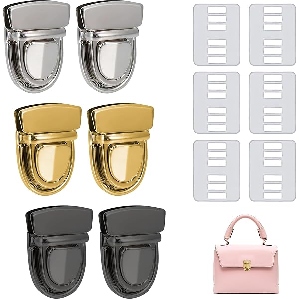Lot De 10 Fermoirs à Pression Pour Sac - 35x25 Mm - Argent - Pour Sac à Main, Cartable, Portefeuille DIY