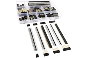 VooGenzek 112 Stück 2.54mm Gerade Einreihige Stapelbare Buchsenleiste, Männlich und Weiblich Stiftleiste Sockel Steckerleiste, für Arduino Stackable Shield