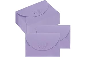 PATIKIL Mini Card Envelopes 105x72mm, 24PCS Cute Envelopes Holder with Heart Clasp for Birthday Weddings Favors Business Greeting Cards, Purple