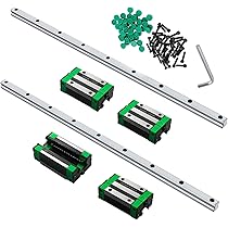 CNCMANS HGR20 Lineaire geleiding, HGR20, 1700 mm, geleiderail, 4 stuks hoge precisie HGH20CA lineaire lagers, lagerblok, CNC-onderdelen voor 3D-printer (lineaire geleiding HGR20 1700 mm, 2 stuks