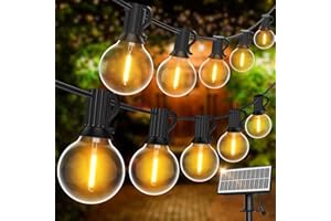 SUWIN Catena Luminosa Esterno Solare, 31M Luci Stringa da Esterno Energia Solare con 50+2 Lampadine LED G40 4 Modalità, Impermeabile Luci Natale Solari Esterno per Patio, Jardin, Giardino, Fête