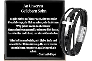 Ahnona - 18. Geburtstag Junge, An Unsere Sohn Geschenk von Mama und Papa, Kreuz Armband für Herren, Sohn Geschenk Mama/Papa