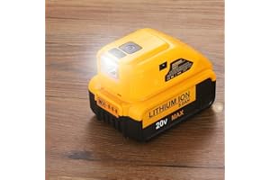 WITLIGHT Battery Adapter for DeWALT usb charger adaptor 18v battery xr lithium-ion DCB090 with USB C & DC Port & LED Work Light - 12V 2A Power Source Charger for Dewalt 20v 18V MAX Lithium Battery (Tool ONLY)