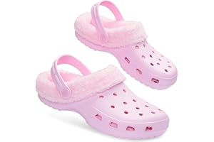 CityComfort Clogs Women Teens Winter Classic Fleece Lined House Shoes - Warm Garden Shoes Slip On with Strap