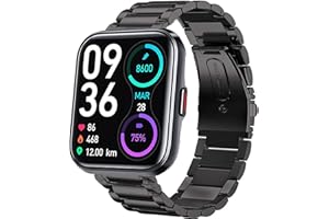 BLUESHAWEU Bleushaweu Armband Kompatibel mit Aeac 208bt, Classic Edelstahl Uhrenarmband für ENOMIR 208 / Aeac ID208 / Oraimo ID208 BT/Tensky id208bt Smartwatch