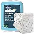 Silentnight Airflow 800 Mattress Topper - Extra Thick Deep Fitted Mattress Enhancer with 8cm Thick Cushioning, Mesh Sides to Increase Airflow and Elasticated Straps - Super King - 200x180cm