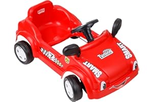 Baroni Toys Voiture à pédales Speedy Drive pour enfants, Babycar à pédales en plastique avec klaxon et rétroviseurs réglables, 2 5 ans, 42 x 79 x 49 cm (rouge)