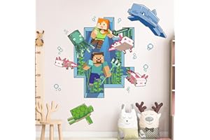 Unvtap Wandtattoo, Wandaufkleber Kinderzimmer 30x79 cm Wandsticker Tapete Kinderzimmer Poster Cartoon Wandfiguren, Videospiel Wandsticker Dekor Wand Fenster Glasdekoration, Pixelspiel Wandtattoo