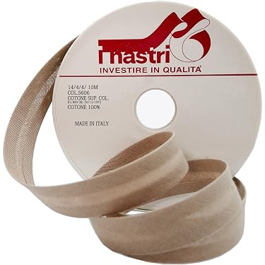Sbieco In Cotone Prym 903216 - Larghezza 40/20 Mm - Bobina 30 Metri - Colore Perla - 100% Cotone - Per Orlature E Cucito Creativo
