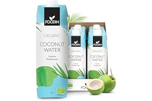 ‎FOODIN Foodin Bio-Kokoswasser – 100% natürliches Kokosnusswasser mit Elektrolyten – glutenfrei, kalorienarm, fettfrei, vegan – 6er Pack (6 x 1000ml)