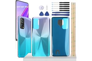 YHX-OU 6.67'' Bleu Cache Batterie pour Xiaomi Mi 10T 5G Mi 10T Pro 5G Vitre arrière, Coque arrière de Batterie Remplacement pour Mi 10T 5G Mi 10T Pro 5G + Outil d'installation
