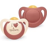 NUK for Nature Pacifier | 6-18 Months | Sustainable Rubber Pacifiers | Made with 98% Natural Raw Materials | Accepted by 99%