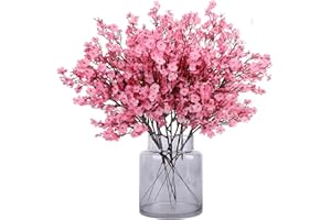‎N&T NIETING N&T NIETING Schleierkraut Künstlich Blumen, 12 Stück Schleierkraut Künstlich Gypsophila Blumen für DIY Hochzeit Blumenstrauß Party Tisch Centerpieces Blumenarrangements und Home Dekoration(Rosa)
