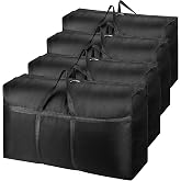 4 Pack 180L Extra Large Heavy Duty Storage Boxes with Lids for Moving Large Storage Bags for Clothes with Zipper and Handles