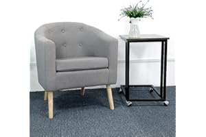 XUANYU Wohnzimmersessel Einzelsessel Loungesessel Polstersessel Sessel aus Leinen, für Wohnzimmer, Esszimmer, Lounge, 64×50×70 cm, Hellgrau