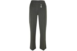 L S U Girls Pull UP School Trousers School Uniform with Heart Pendant Half Elasticated