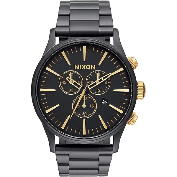 Reloj Marca Reloj Nixon Porter De Cuero Negro Y Dorado Nixon Relojes  Hombre