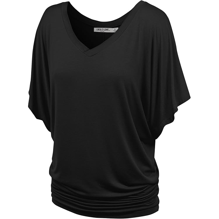 Lock And Love Women's Batwing Dolman Top - Flowy Long Sleeve Blouse, Plus Size S-3XL - View #9