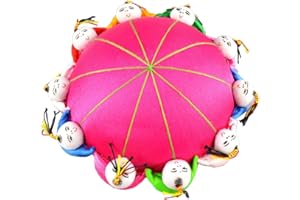 RIMOBUL Oriental Needle Pin Cushion with 10 Kids - Magenta