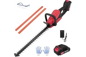 LEADGOODS Cordless Hedge Trimmer, 21V Electric Hedge Trimmer with Battery & Charger, 50cm Cutting Length, Dual Action Blades, Battery Hedge Trimmers Hedge Cutter Cordless for Trimming Hedges, Shrubs Plants
