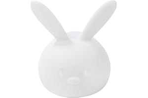 Nattou Luz nocturna LED de Conejo de silicona, Activación por voz, 7 colores, Sin BPA, 13,5 x 10,5 x 15 cm, Silicon, Blanco