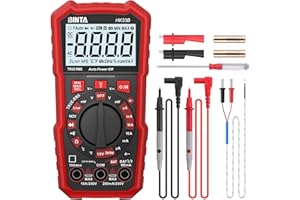 BINTA Digital Multimeter 2000 Count, AC/DC Voltage, AC/DC Current, Widerstand, Temperatur, Diodentests, NCV, Live, 1,5V/3V/9V Batterietester mit LCD-Anzeige und Hintergrundlicht
