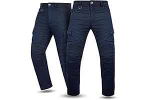 Tornado Rocker Mens AA Certified Motorcycle Cargo Trousers with CE Approved Pads | Double-Layer Warm Twill Cotton Biker Pants for Autumn & Winter Rides