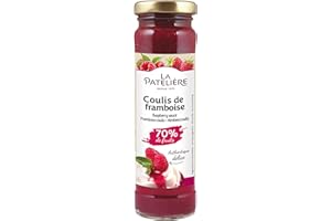 LA PATELIÈRE - Coulis de Framboise - Pour Agrémenter Tout Type de Dessert - 70% de Fruits - 100% Naturel - Sans Colorant et Sans Additif - Fabriqué en France - 165 g lot de 3