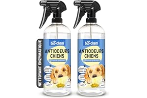 BIO-CHEM CLEANTEC Bio-Chem - Nettoyant anti odeur chiens 2 x 750 ml - Désodorisant destructeur d odeur urine chien- Nettoyage litiere pour chien - produit menager entretien maison