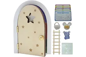 Qué Kawaii® ORIGINAL. Kits mágicos Ratón Pérez – Puertas que brilla en la oscuridad con accesorios mágicos (Madera natural contrachapada ratoncito)