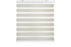 ZEBRA TEXTIL Estoralis | Sansa | Estor Enrollable Noche y Dia Diseño Moderno | Doble Tejido | Beige | 170 x 255 cm (Ancho/Alto) Tamaño Tela 167 x 250 cm | Estores para Ventanas y Puertas