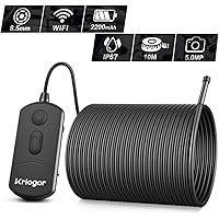 Kriogor Endoskop Kamera, Upgrade 5.0 Megapixel 8.5mm Inspektionskamera, 2200mAh IP67 Wasserdichte Endoskopkamera mit 6…