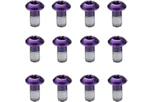 Bynccea Set di 12 PCS Viti Colorati di Disco Freno Vite in Lega M5 x 10MM Viti per Bicicleta