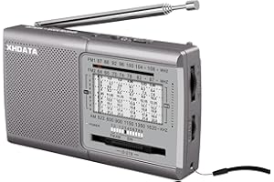XHDATA D219 Portable Radio Retro FM AM SW Radio Battery Operated for Household Outdoor Camping Hiking Pocket Radios Silver