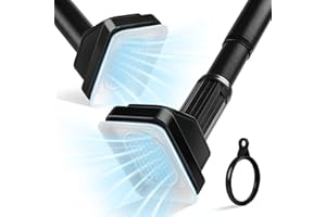 JICUIGE Telescopic Shower Curtain Rod with Suction Cups, Steel Tension Pole, Extendable 75-120cm, 33mm Diameter, No-Drill Installation, Supports up to 120kg, Enhanced Grip on Tiled Walls, Black