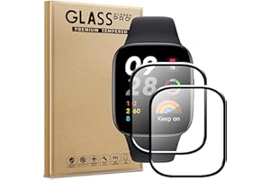 AOKUMA Xiaomi Redmi Watch 3 ochraniacz ekranu [szkło niehartowane], folia ochronna premium 3D z zakrzywionymi krawędziami, pełna osłona ekranu krawędź na krawędzi, odporna na zarysowania, niełamliwa (czarna krawędź)