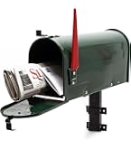 ALUBOX Cassetta Postale Americana 22x17x48 Cm In Lamiera Zincata – Con Bandierina Per Riviste, Uso Esterno E Antiruggine