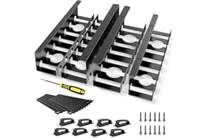 NOMIOU Lot de 4 chaînes de câbles pour multiprise - Gestion des câbles - Support Mural pour Bureau à Domicile - Câble d'alimentation - avec Serre-câbles - Gestion des câbles - Montage Mural…