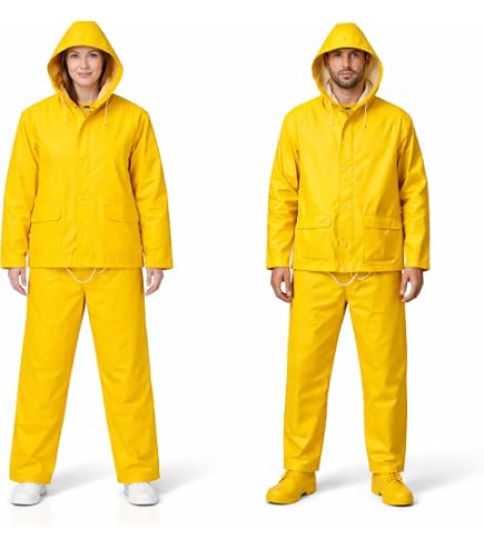 Galeton Giacca Antipioggia In PVC Gialla – Modello 7960, Con Cappuccio Staccabile, Taglia Piccola