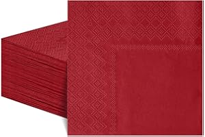 NATNARR 60 Pcs Red Napkins 2ply，25 x 25cm Red Cocktail Napkins Disposable Party Paper Serviettes for Birthdays, Luncheon, Holidays, Christmas Parties and Events