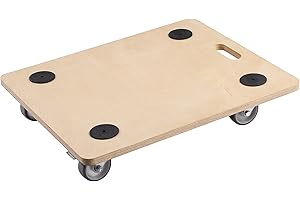 Metafranc Carrello da trasporto 590 x 490 mm – portata 200 kg – compensato – ruote in poliuretano/rullo per mobili con freno/aiuto per il trasporto di mobili/carrello in legno / 822130