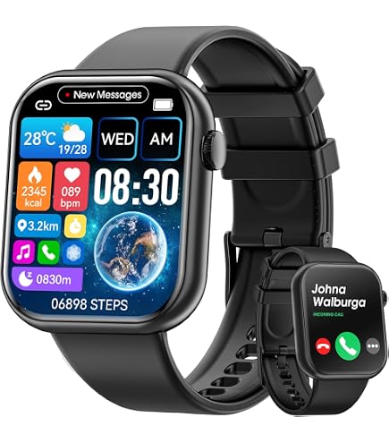 CUBOT C28 Smartwatch 2.02 Pollici – 120+ Sport, 5ATM, 510mAh, Chiamate Bluetooth E Monitor Cardio/SpO2 Per IOS E Android, Nero