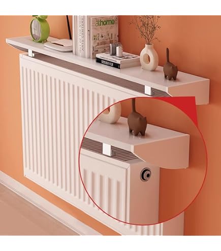 Étagère Radiateur Aluminium - Longueur 40 à 200 Cm, Support Acier, Installation Sans Perçage