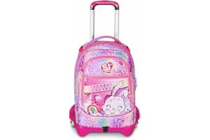 SJ GANG STYLE JAM GANG Trolley Scuola Jack 3 Ruote, Lilla, 3 in 1, Zaino Triplo Uso con Carrello Sganciabile, 33 L, Zaino Scuola Elementare, Zaino Bambina