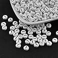Handicraft Emporium Flat Round Alphabet Acrylic Beads | Approx 20g | I