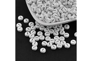 Handicraft Emporium Flat Round Alphabet Acrylic Beads | Approx 20g | I