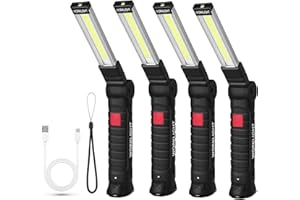 Suranew Linterna LED Recargable, Taller lámpara de inspección 360° Rotate Linterna de Trabajo, 5 Modos de luz Portátil Linterna con Base Magnética y Gancho para Taller Cámping Emergencia