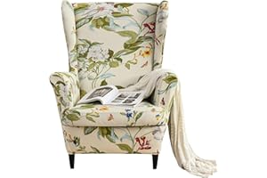 MINGPINHUIUS Wingback Chair Cover Sofa Slipcover - Stretch Polyester Wingback Armchair Covers Super Soft Furniture Protector Couch for Living Room Machine Washable/Skid Resistance