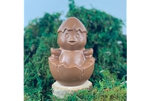 CHOCODIC MAÎTRE ARTISAN CHOCOLATIER DEPUIS 1995 Moulage chocolat de Paques SANS SUCRE spécial diabétique POUSSIN CALIMERO 100g - chocolat de Pâques - Fabrication artisanale - cloche poussin oeuf (Chocolat sans sucre lait)