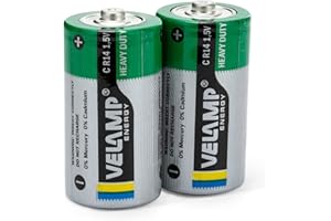 Velamp R14/2BP Set 2 Pile R14 Mezza Torcia Heavy Duty BL, Verde, Set di 2 Pezzi